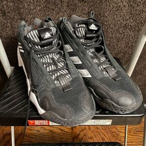 Adidas Candace Parker Exhibit B Mid Carbon White Womans Size 10 Basketball Shoes